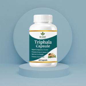 M LEAF Triphala Supplement – Gut Cleanse, Constipation Relief & Daily Detox Support – 60 Capsules