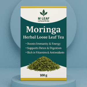 M LEAF Moringa Herbal Loose Leaf Tea – Energy, Immunity & Detox Support – 100% Natural Superfood Tea