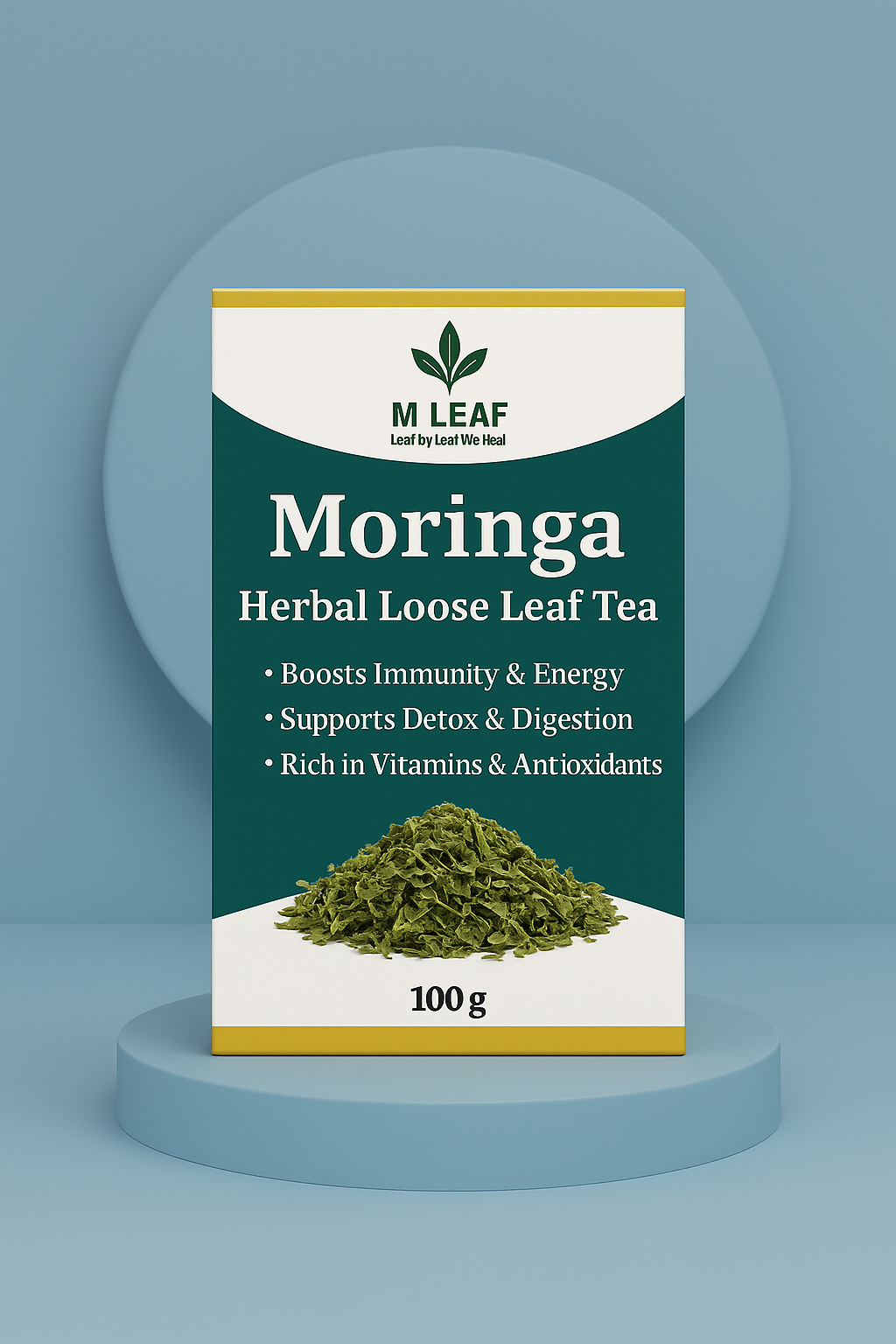 M LEAF Moringa Herbal Loose Leaf Tea – Energy, Immunity & Detox Support – 100% Natural Superfood Tea